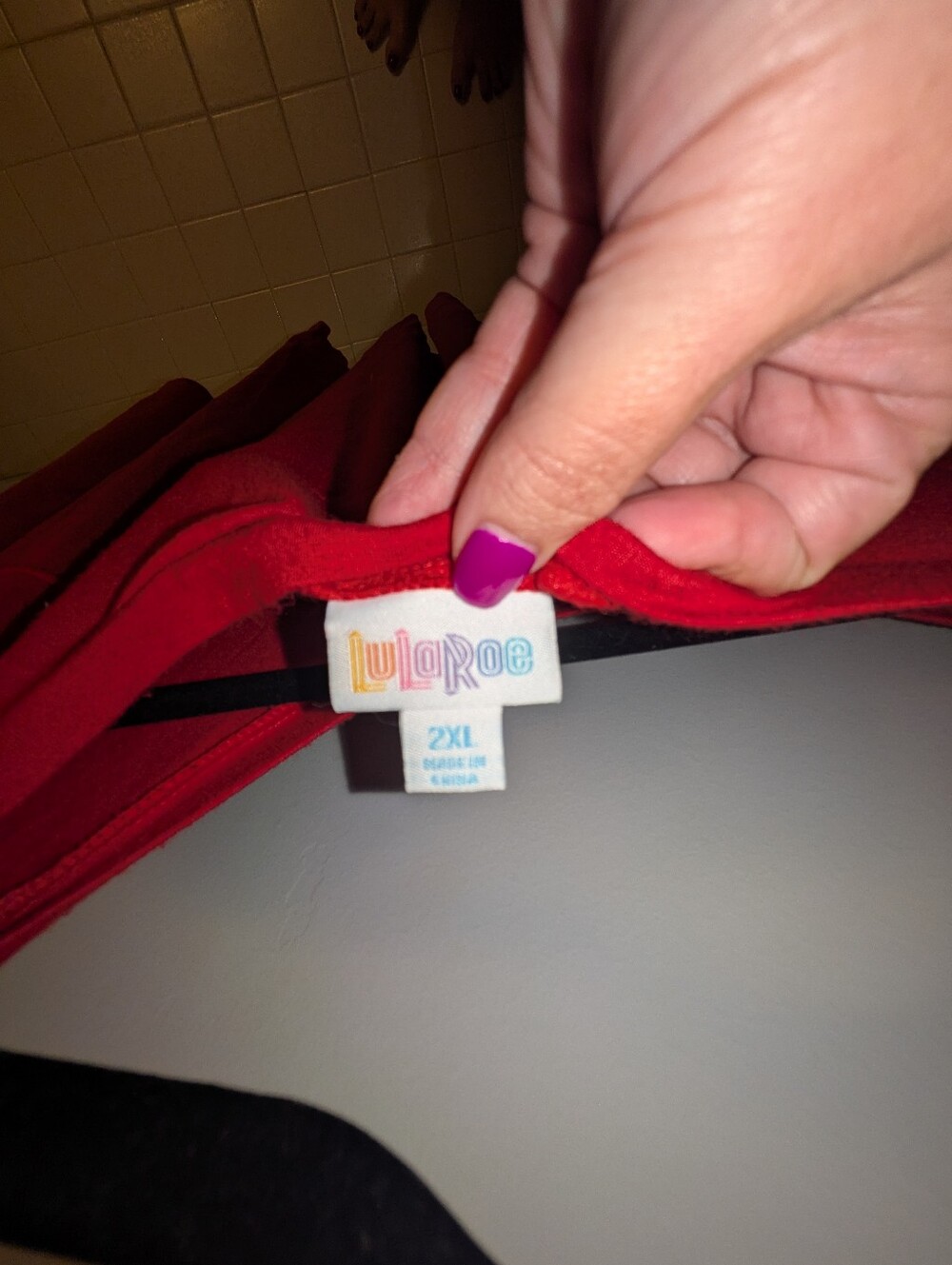 LuLaRoe Red Relaxed Tunic Top - Picture 2 of 5